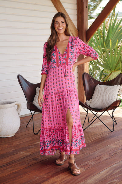 Vestido Tessa Maxi Rasberry Romance Print