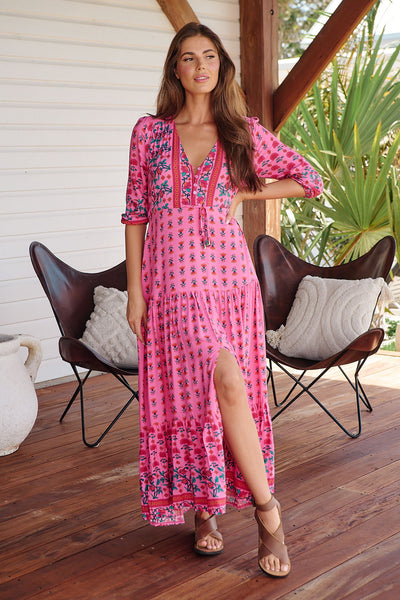 Vestido Tessa Maxi Rasberry Romance Print