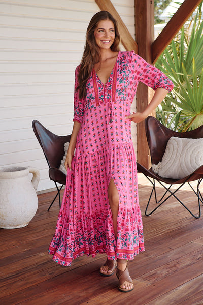 Vestido Tessa Maxi Rasberry Romance Print