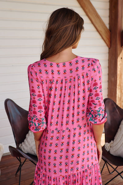 Vestido Tessa Maxi Rasberry Romance Print