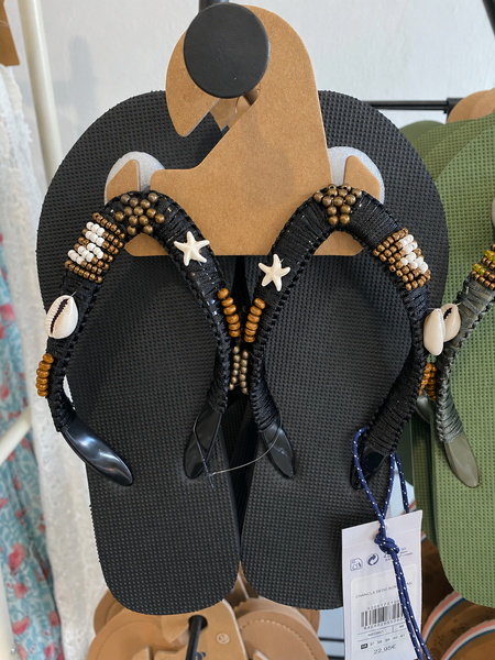 Chancla Sea Shell Negra