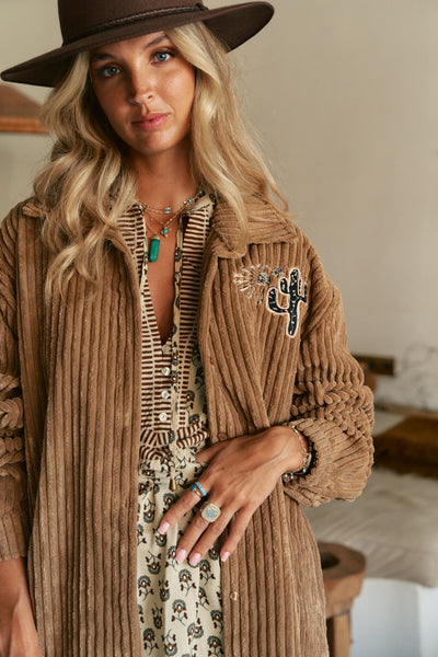 Texas Chord Toffee Shirt Jacket