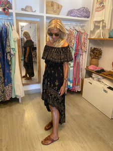 Vestido Asimétrico Black & Gold