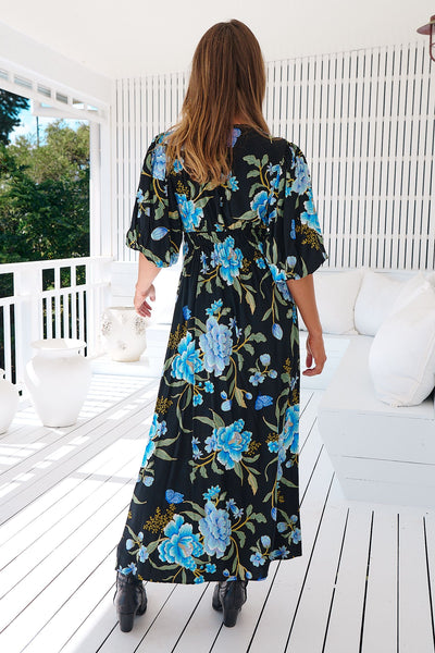 Vestido Tessa Maxi Midnight Sapphire Print