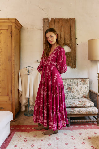 Vestido Maxi Teresa Rhubarb Print