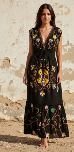 Vestido Negro Suzani