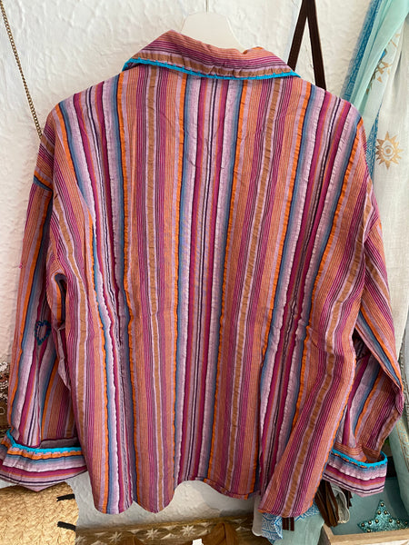 Camisa Rayas Bordada
