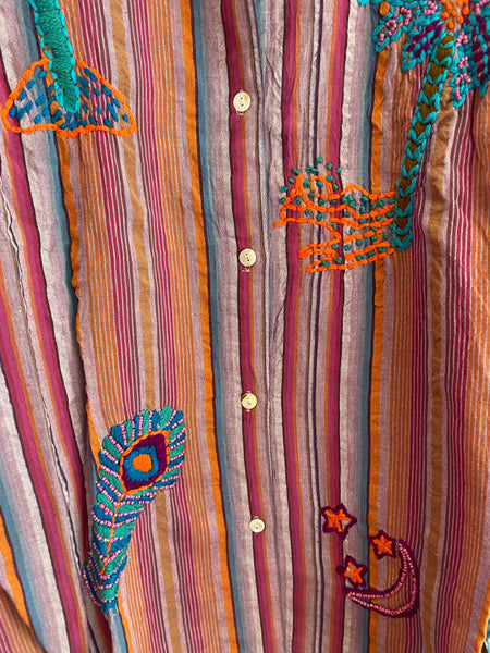 Camisa Rayas Bordada