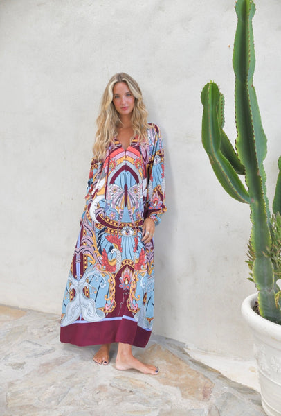 Vestido Winter Bree Maxi Wild Hearts Print