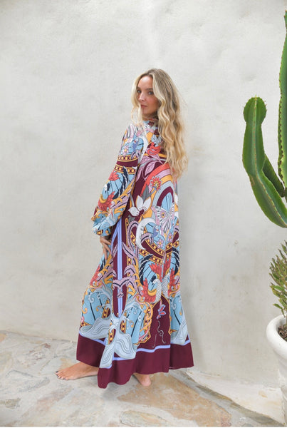 Vestido Winter Bree Maxi Wild Hearts Print