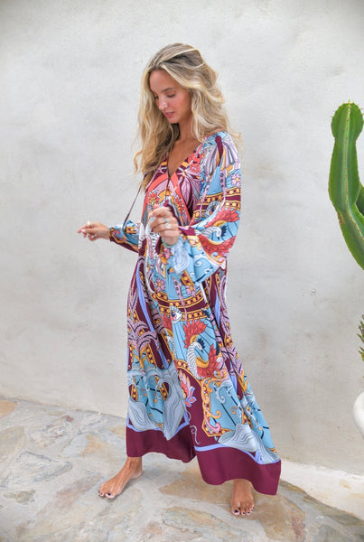 Vestido Winter Bree Maxi Wild Hearts Print