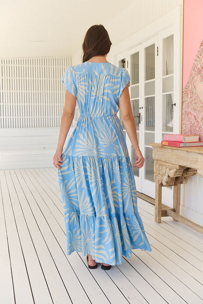 Vestido Melissa Maxi Floating Palm Print