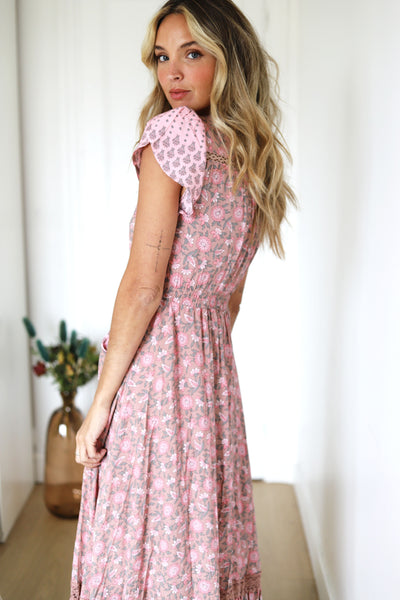 Rosabella Print Carmen Maxi Dress