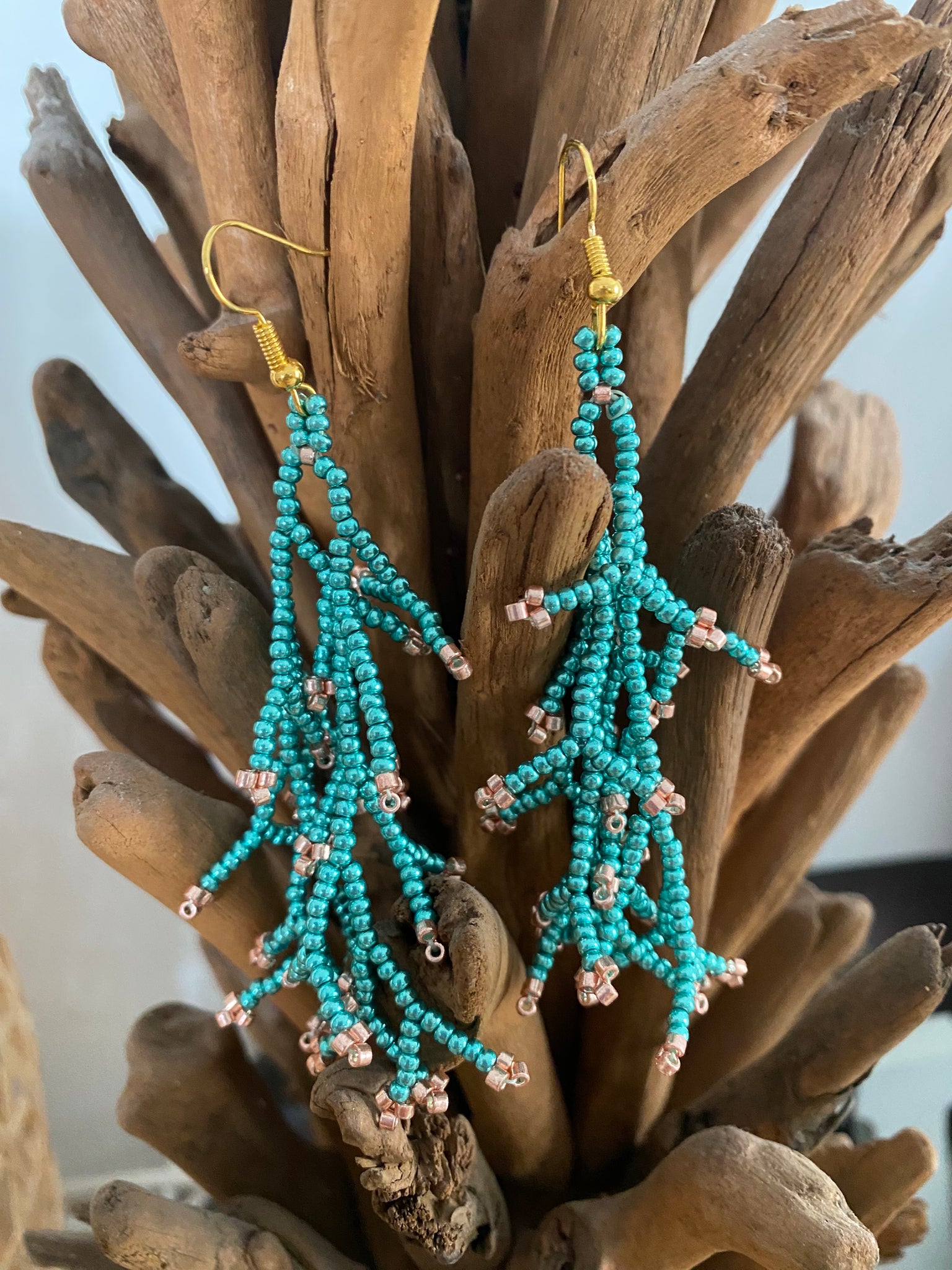 Pendientes Coral metalizados