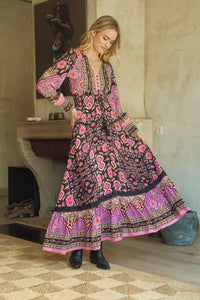 Vestido Maxi Sabrina Cherry Blossom Print