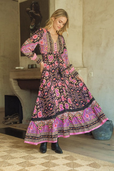 Vestido Maxi Sabrina Cherry Blossom Print