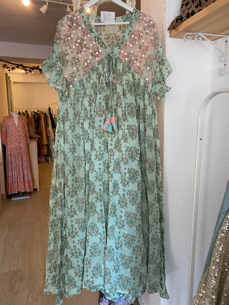 Vestido Verde agua Maxi