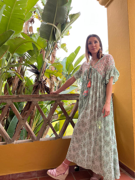 Vestido Verde agua Maxi