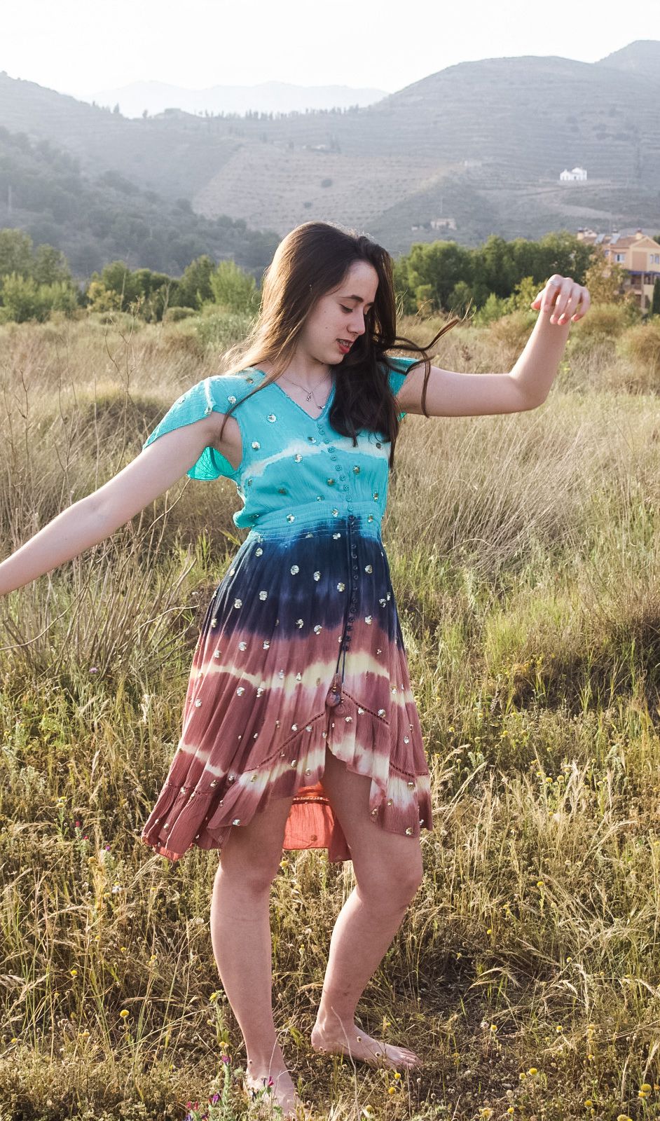 Vestido Boho Corto Espalda Descubierta