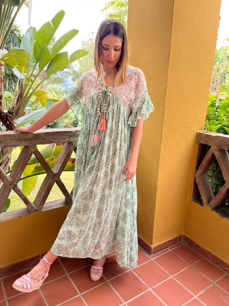 Vestido Verde agua Maxi