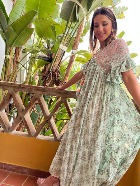 Vestido Verde agua Maxi